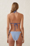 Slider Triangle Bikini Top, SPRING BLUE CRINKLE STRIPE - alternate image 3