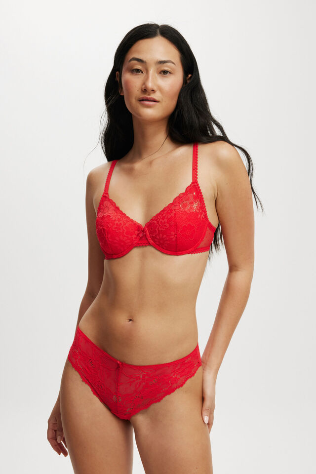 Everyday All Over Lace Cheeky Brief, RASPBERRY