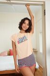 Jersey Sleep T-Shirt, LCN SAN/HELLO KITTY FLOWER TEXT