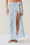 Open Mesh Beach Sarong Wrap Skirt, BLUE SKY/FLORAL - alternate image 4