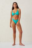 Calcinha De Biquíni - High Side Brazilian Seam Bikini Bottom, EMERALD TEAL GEO TILE - vista alternativa 4