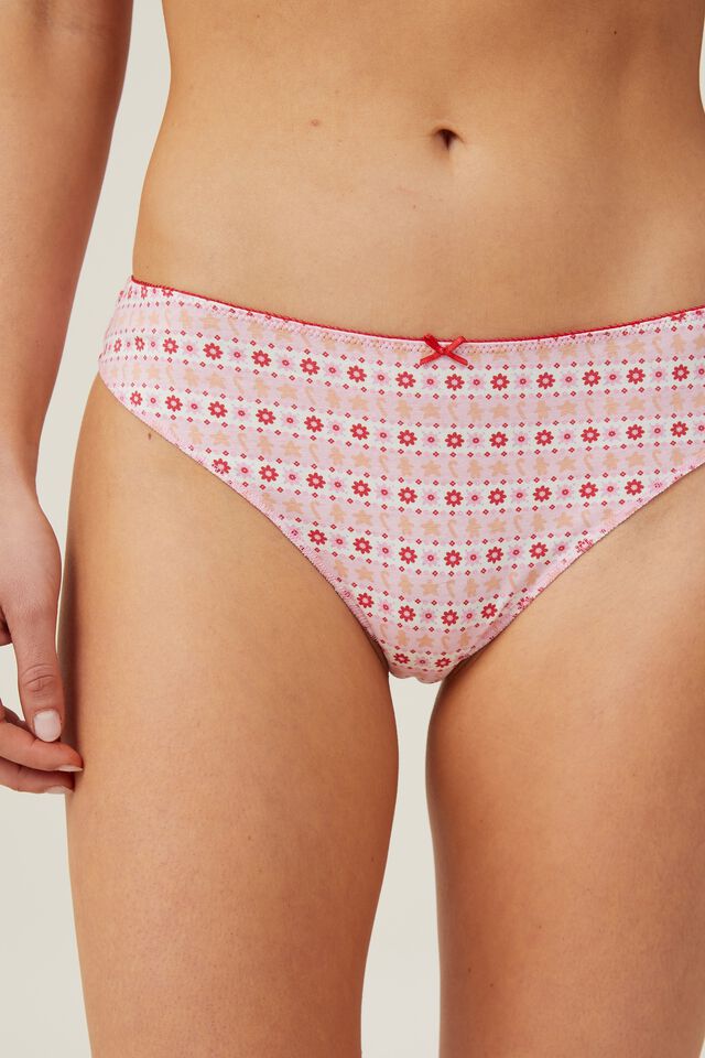 3 Pack Women Cotton Thongs Brazilian Panties Underwear G-String