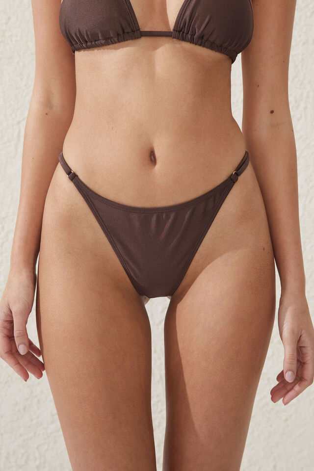 Thin Strap High Side Thong Bikini Bottom