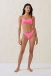 Refined High Side Brazilian Bikini Bottom, NEON PINK - alternate image 1