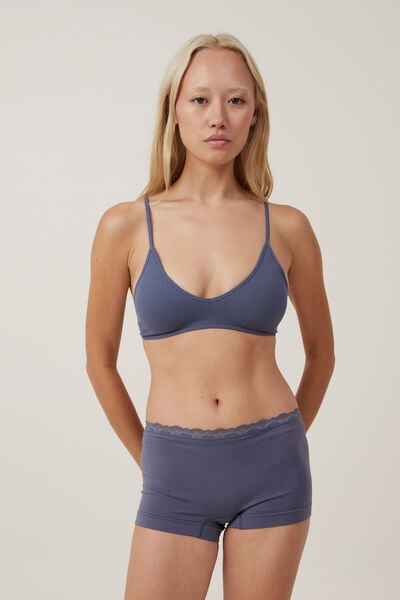Seamless Triangle Padded Bralette, INFINITY BLUE