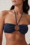 Keyhole Bandeau Bikini Top, TIDAL NAVY/BLACK CRINKLE - alternate image 2