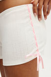 Pointelle Ruched Boyshort, COCONUT MILK/ BLUSHING BRIDE - example image 2