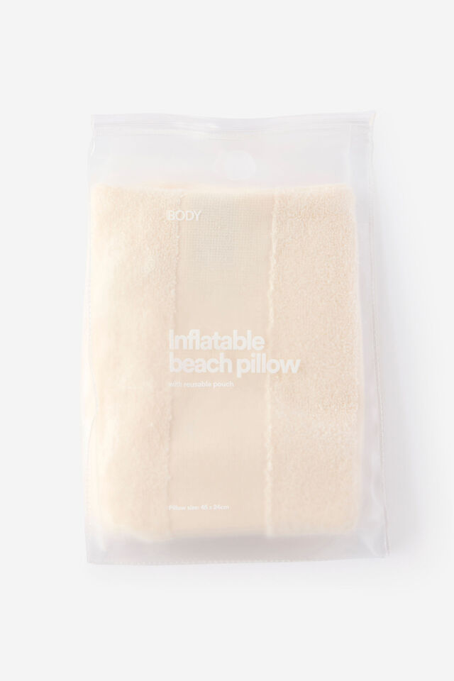 Body Inflatable Beach Pillow, COCONUT MILK STRIPE