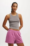 Plush Essential Gym Short, RED VIOLET/WHITE - alternate image 4