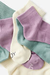 Body Qtr Crew Sock 3Pk, TEAL MIST MULTI - example image 3