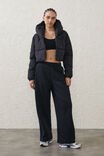 The Mother Puffer Wrap Cropped Jacket, BLACK - alternate image 4