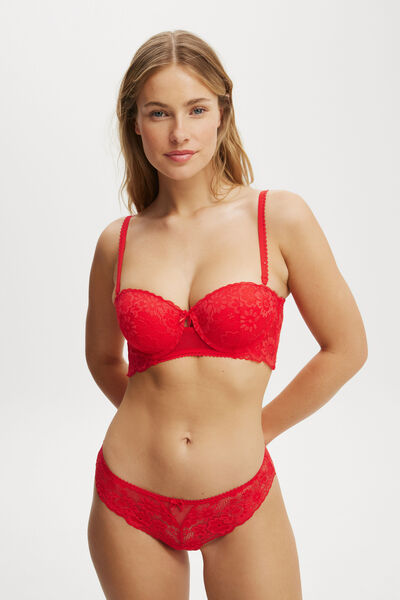 Holly Lace Strapless Push Up2 Bra, RASPBERRY