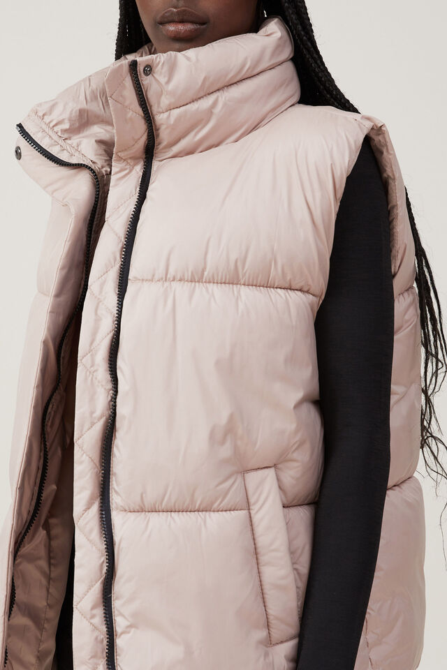 The Mother Puffer Oversized Vest, AFFOGATO