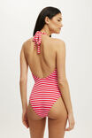 High Apex Halter One Piece Cheeky, PINK STRIPES - example image 3