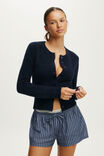 Fluffy Fitted Knit Cardi, STEELY BLUE - example image 5
