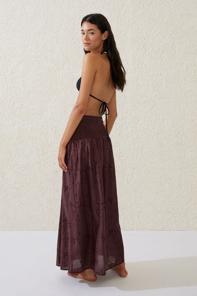 The Vacation Maxi Skirt, WILLOW BROWN PALM TREE