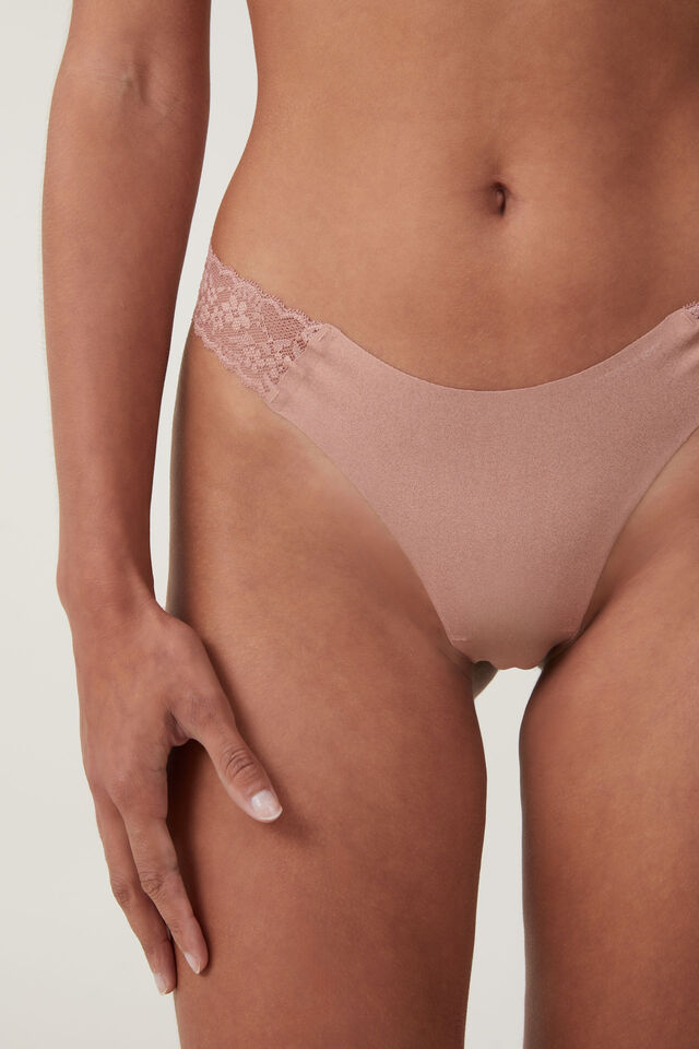 Party Pants Seamless G-String Brief, NOUGAT SPARKLE