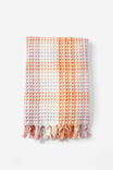 Lightweight Beach Towel, SUMMER TARTAN LILAC ORANGE - alternate image 1