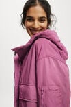 Patch Pocket Hooded Jacket, RED VIOLET - alternate image 2