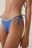Fixed Tie Side Brazilian Bikini Bottom, SPRING BLUE/BLANKET STITCH - alternate image 2