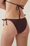 Fixed Tie Side Brazilian Bikini Bottom, WILLOW BROWN CRINKLE - alternate image 2