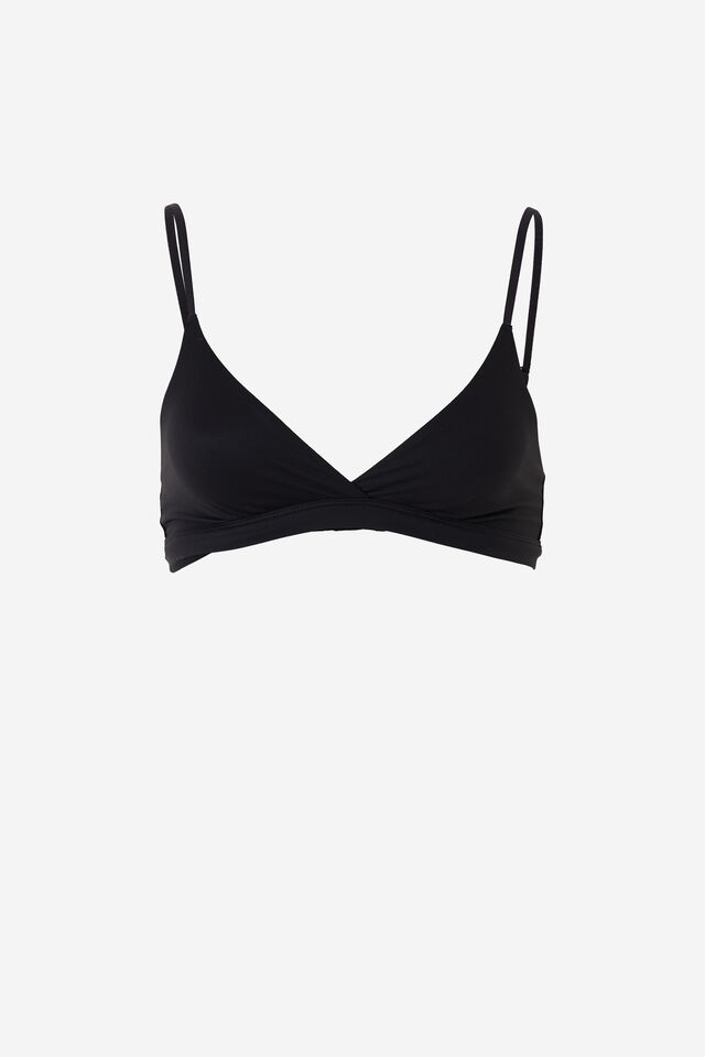 The Smoothing Triangle Bralette, BLACK