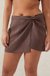 Beach Sarong Mini Skirt, BROWNIE - alternate image 2