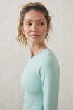 Ultra Soft Fitted Long Sleeve Top, OASIS GREEN - alternate image 2