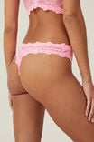 Stretch Lace Thong Brief, PINK SORBET - alternate image 2