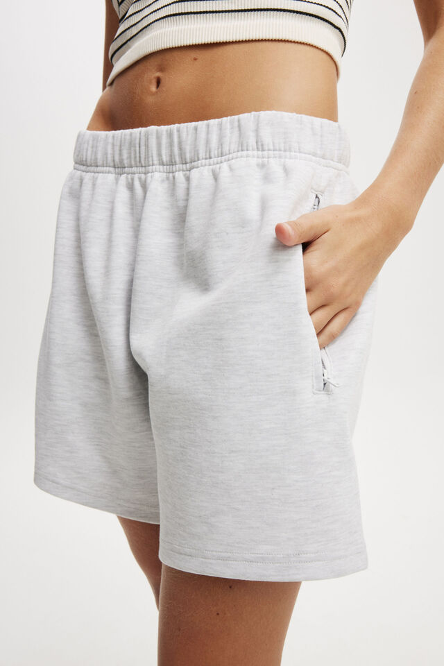 Summer Fleece Mid Short, CLOUDY GREY MARLE