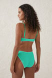 Straight Neck Crop Bikini Top, FRESH GREEN/BLANKET STITCH - alternate image 3