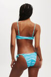 Straight Neck Crop Bikini Top, WATERCOLOUR BLUES - alternate image 3