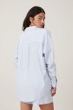 Flannel Boyfriend Long Sleeve Shirt, BLUE/WHITE/PANNA COTTA STRIPE - alternate image 3