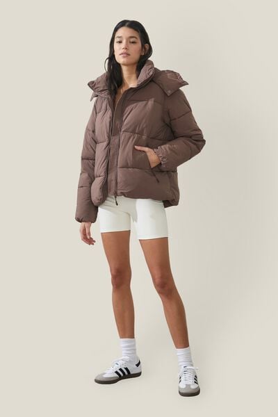 The Recycled Mother Puffer Jacket 3.0, DEEP TAUPE