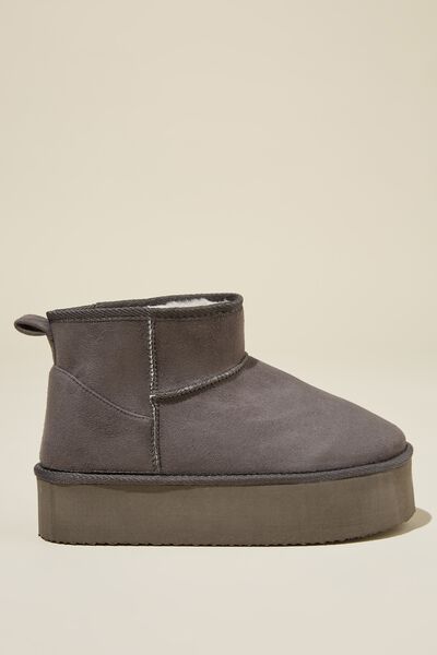 Supercropped Platform Boot, CHARCOAL
