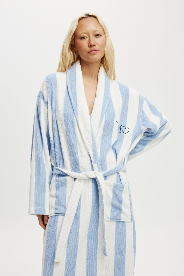 Blue Terry Robe Women’s Blue Personalised Luxe Terry Robe | Cotton On Body Australia