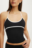 Ultra Soft Noughties Contrast Tank, BLACK/WHITE - example image 2