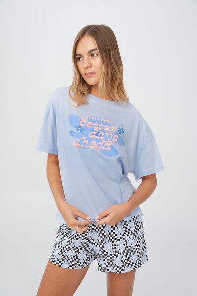 Oversized Jersey Bed Tee, BETTER DAYS AHEAD