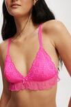 Holly Lace Triangle Padded Bralette, CHARMING PINK - alternate image 2