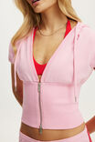 Sculpt Fleece Cap Sleeve Zip Through, PRISM PINK - example image 2