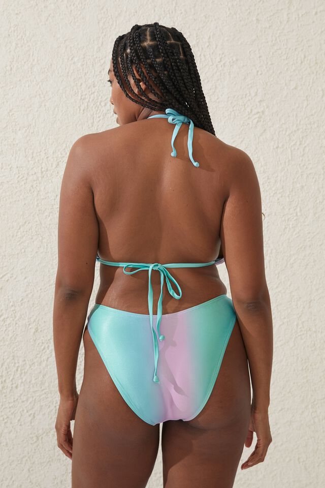 High Side Brazilian Seam Bikini Bottom, CHARLIE OMBRE GREEN SHIMMER