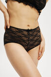 Stretch Lace Boyshort Brief, BLACK - example image 2