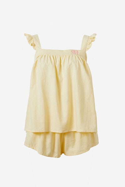 Woven Babydoll Cami Set Personalised, YELLOW DREAM