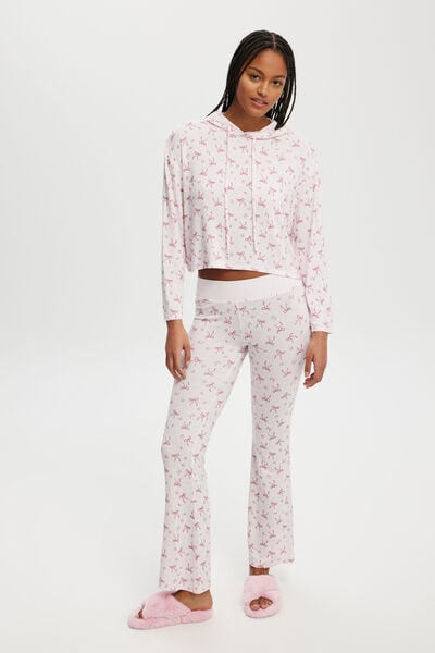 Super Soft Asia Fit Relaxed Flare Pant, MISSY BOWS/TENDER TOUCH BERRY