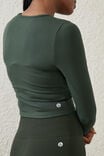 Ultra Soft Fitted Long Sleeve Top, FOREST GREEN - alternate image 2