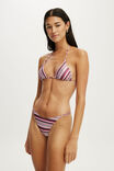 Micro String Thong Bikini Bottom, BOHO STRIPES PINK SHIMMER - example image 4
