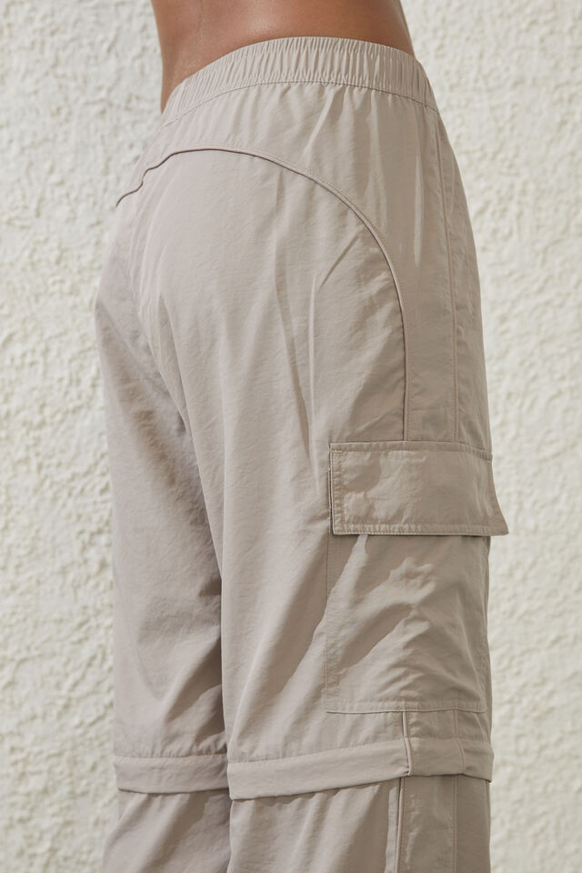 Woven Zip Off Cargo Pant, WHITE PEPPER