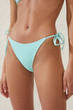 Fixed Tie Side Cheeky Bikini Bottom, BLEACHED AQUA CRINKLE - alternate image 2