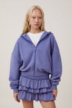 Zip Up Lounge Hoodie, WASHED BLUEBERRY DREAM - alternate image 1