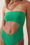 Strapless Cut Out One Piece Brazilian, CACTUS GREEN TERRY - alternate image 2